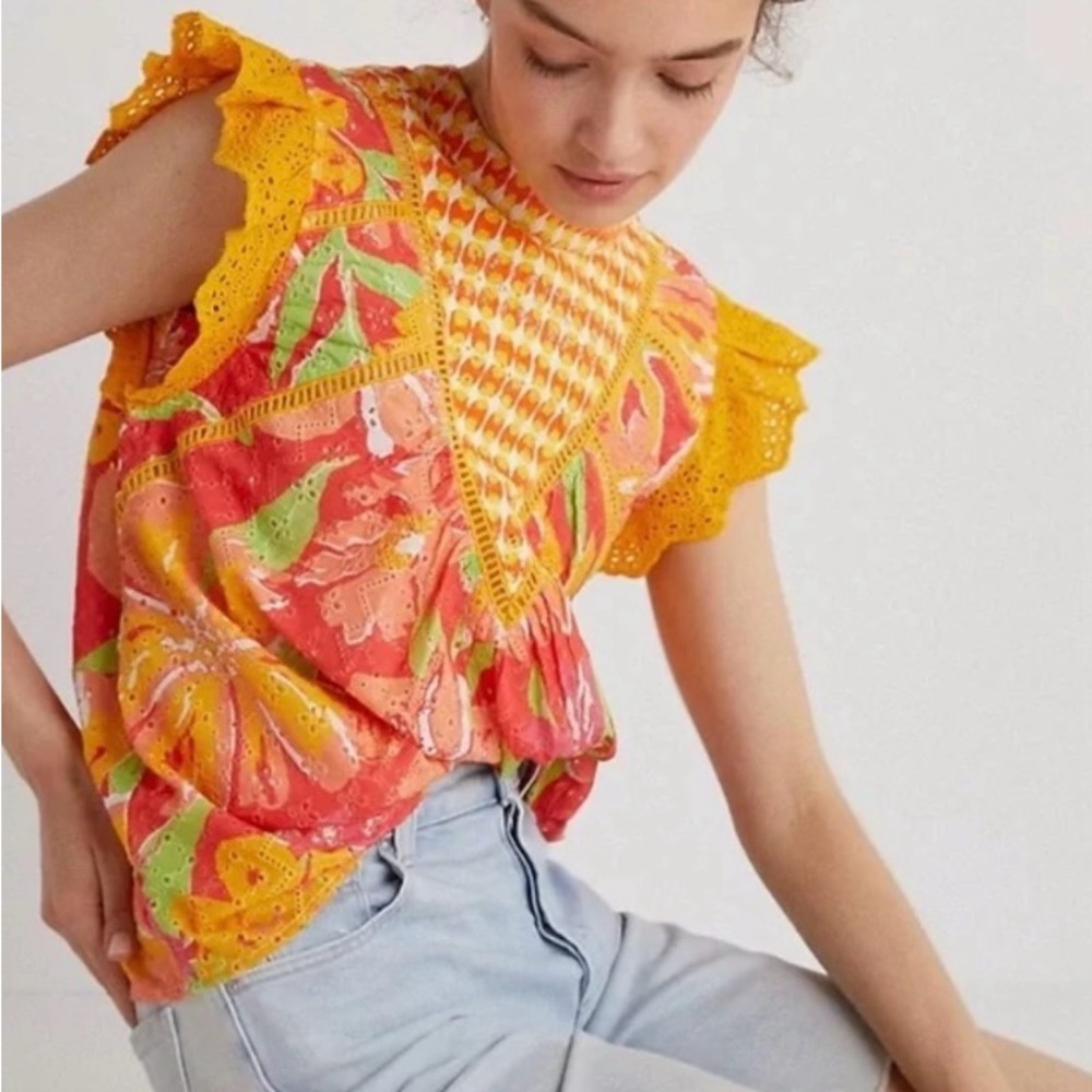 Anthropologie Verb Pallavi Singhee Eyelet Blouse